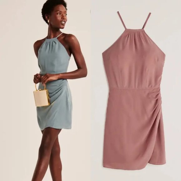 Abercrombie & Fitch Dresses & Skirts - Abercrombie & Fitch Coral Halter Wrap Mini Dress - S